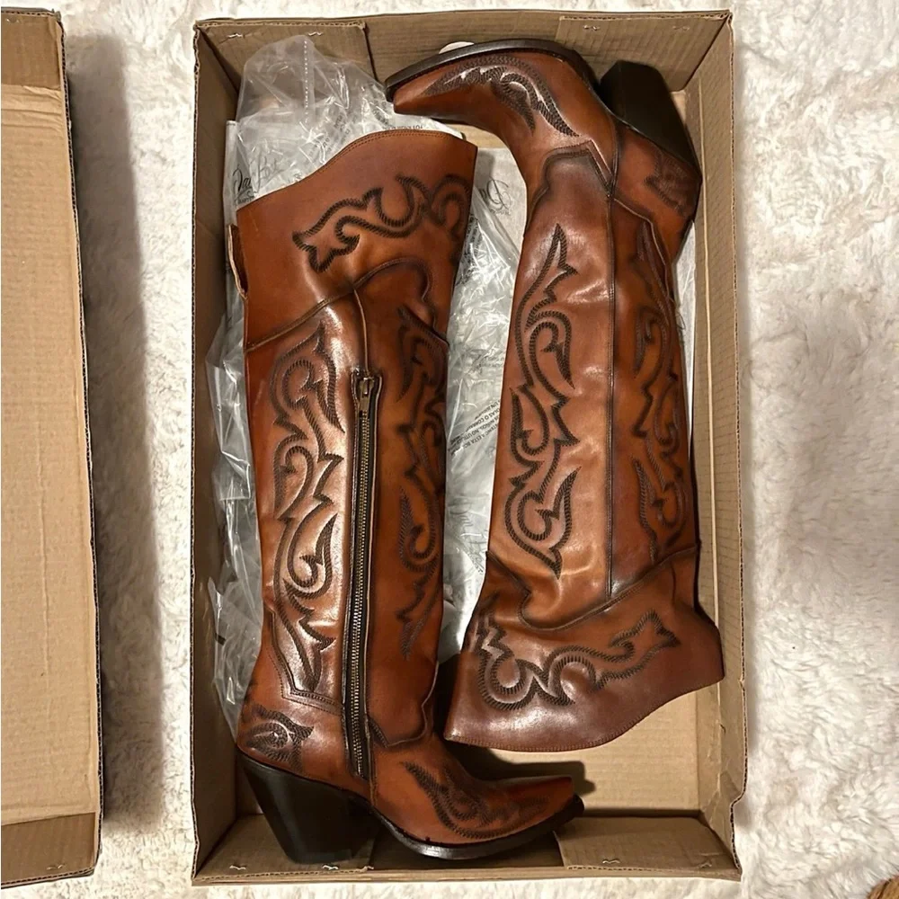 Dan Post Women’s Seductress Western Leather Thigh-High Boots - Snip Toe